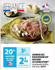 Auchan - Jambon Sec D'auvergne IGP Le Charcutier 