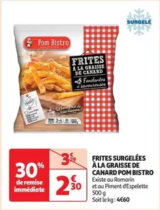 Pom Bistro - Frites Surgelées À La Graisse De Canard : Un Délice Croustillant à Découvrir !