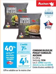 Auchan - Cordons Bleus De Poulet Surgelés