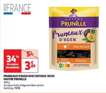 Maitre Prunille - Pruneaux D'Agen Avec Noyaux 30/35 : Promo Spéciale sur des Pruneaux Savoureux et de Qualité