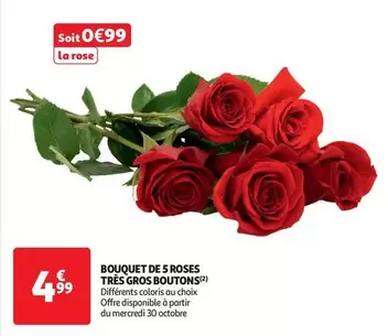 Bouquet De 5 Roses Tres Gros Boutons