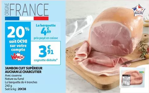 Auchan - Jambon Cuit Supérieur Le Charcutier