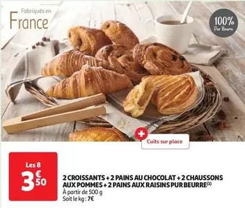 Offre spéciale : 2 Croissants, 2 Pains Au Chocolat, 2 Chaussons Aux Pommes et 2 Pains Aux Raisins Pur Beurre