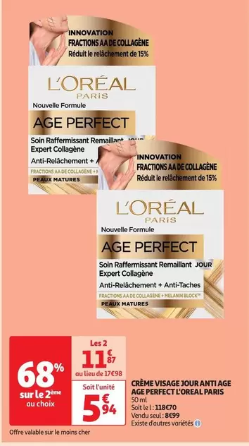 L'Oréal Age Perfect - Crème Visage Jour Anti-Âge pour une peau radieuse et revitalisée