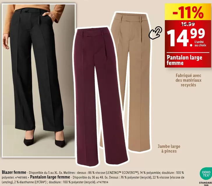 Esmara - Pantalon Large Femme