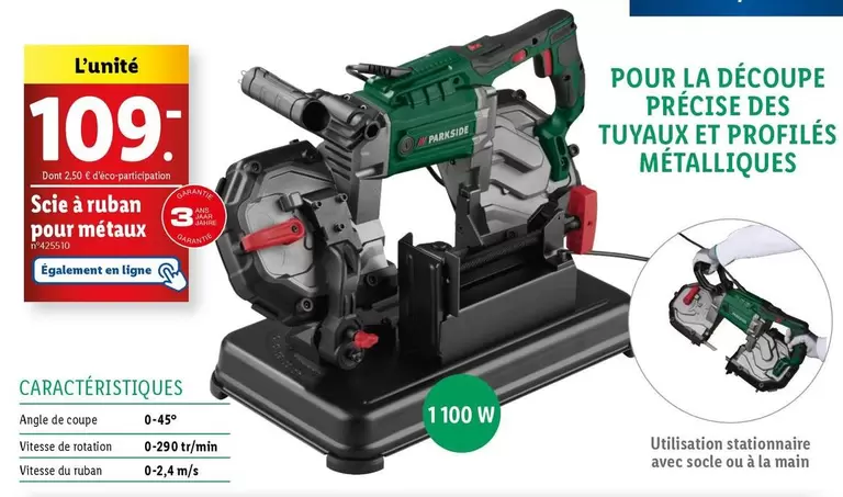 Parkside - Scie À Ruban Pour Métaux