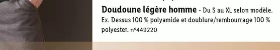 doudoune légère homme