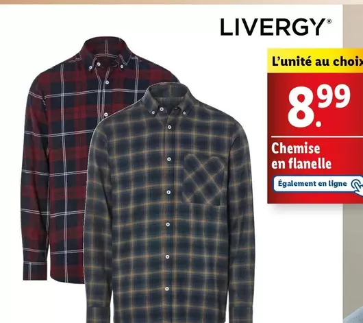 livergy - chemise en flanelle