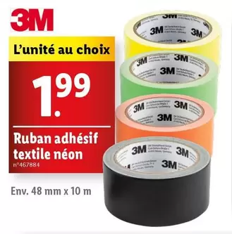 3M - Ruban Adhésif Textile Néon