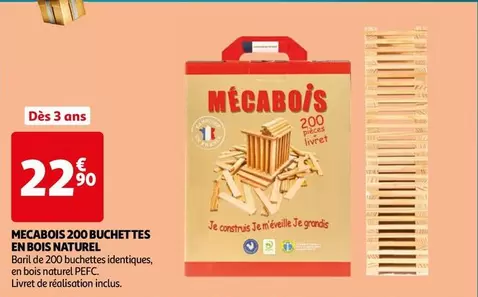 Mecabois - 200 Buchettes En Bois Naturel