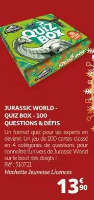 Jurassic World Quiz Box - 100 Questions & Défis : le jeu incontournable pour les fans de dinosaures !