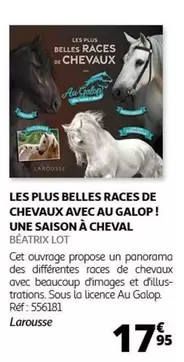 Larousse - Les Plus Belles Races De Chevaux : Une Saison A Cheval avec Au Galop!