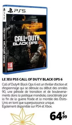 Le Jeu Pss Call Of Duty Black Ops 6