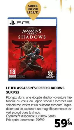 Sony - Le Jeu Assassin's Creed Shadows Sur Ps5