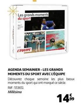 Millésima Agenda Semainier : Vivez les Grands Moments du Sport avec L'équipe