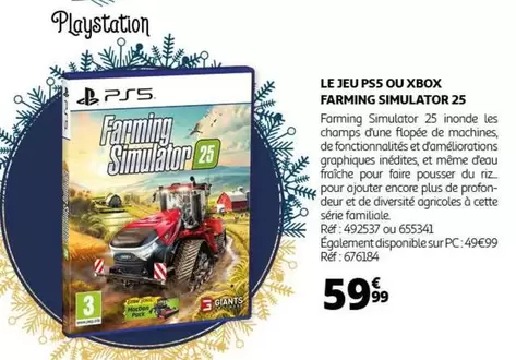 Le Jeu Ps5 Ou Xbox Farming Simulator 25