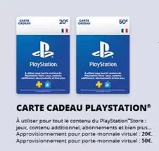 Carte Cadeau Playstation