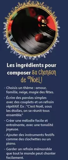 Les Ingredients Pour Composer & Chaison De Noël