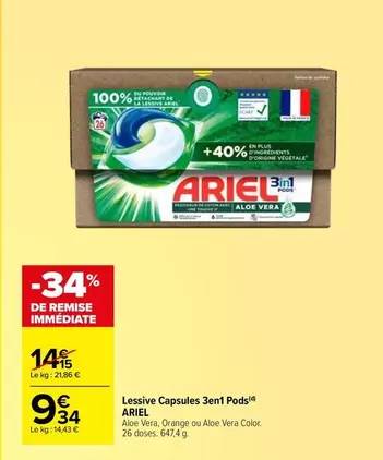 Ariel - Lessive Capsules 3en 1 Pods