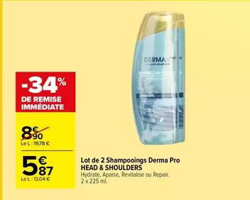 head & Shoulders - Lot De 2 Shampooings Derma Pro