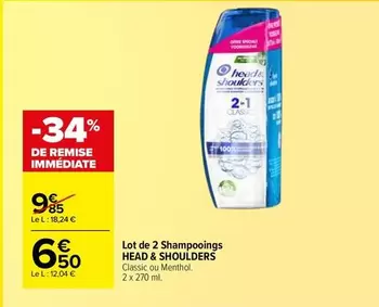 head & Shoulders - Lot De 2 Shampooings