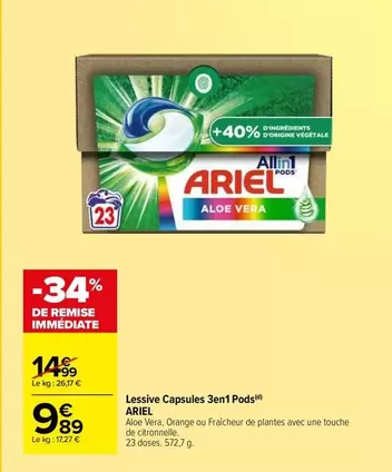 Ariel - Lessive Capsules 3en 1 Pods