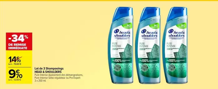 head & shoulders - lot de 3 bastilettes