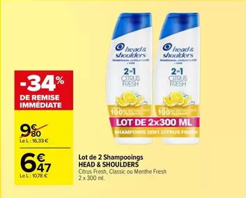 head & Shoulders - Lot De 2 Shampoings