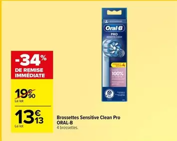 oral-b - brossettes sensitive clean pro