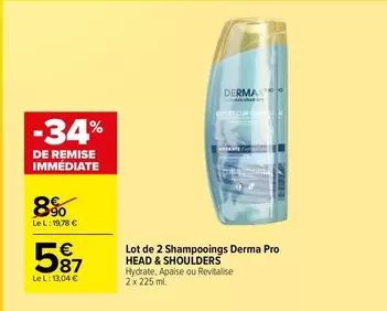 head & Shoulders - Lot De 2 Shampoing Derma Pro