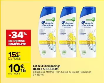 head & Shoulders - Lot De 3 Shampooings