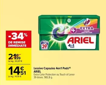 Ariel - Lessive Capsules 4en 1 Pods