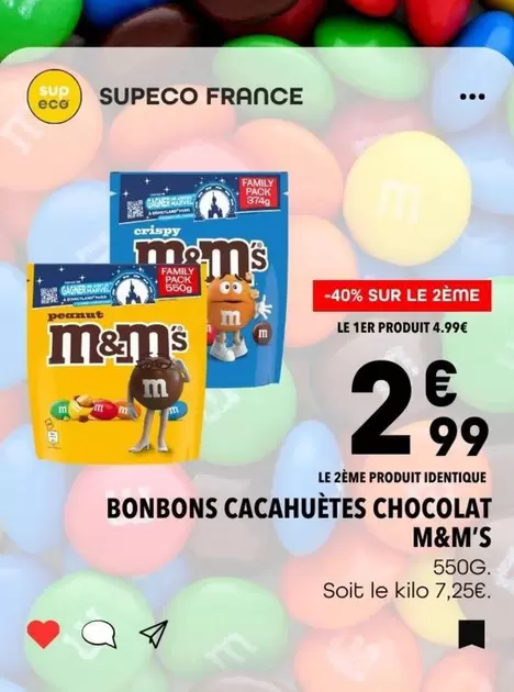 M&M's - Bonbons Cacahuètes Chocolat