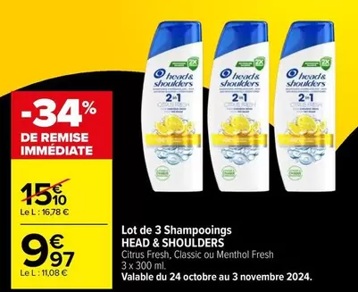 head & Shoulders - Lot De 3 Shampooings