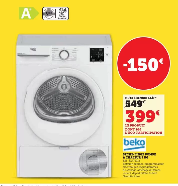 Beko - Seche-linge Poupe A Chaleur offre à 399€ sur Hyper U