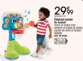 Éléphant Panier De Basket offre à 29,99€ sur Cora