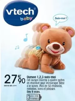 Vtech - Ourson 1,2,3 Suis-moi offre à 27,9€ sur Cora