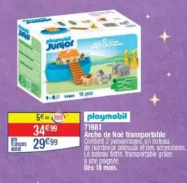 Playmobil - Arche De Noé Transportable offre à 34,99€ sur Cora