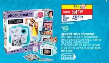 Capture - Appareil Photo Instantanee offre à 49,99€ sur Cora