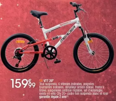 Mercier - Vtt 20" offre à 159,99€ sur Cora