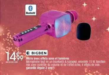 Bigben - Micro Avec Effets Sons Et Lumières offre à 14,99€ sur Cora