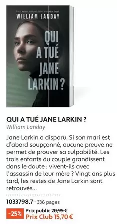 Qui A Tue Jane Larkin?