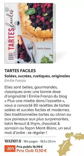 Mont blanc - Tartes Faciles offre à 13,5€ sur France Loisirs