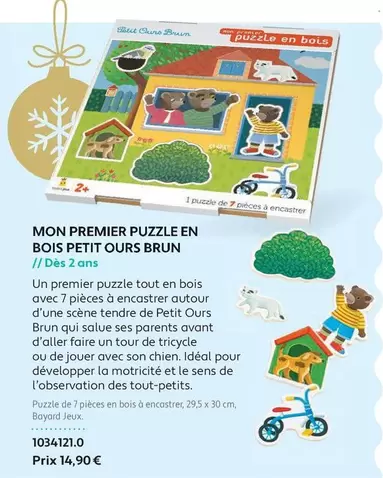 Mon Premier Puzzle En Bois Petit Ours Brun