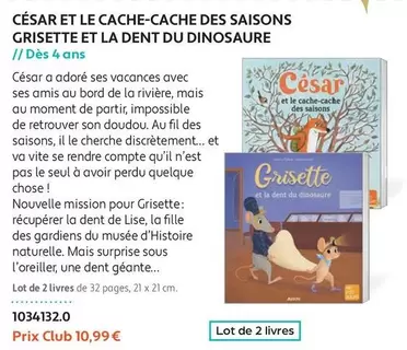 CÉSART : Le Cache-Cache des Saisons Grisette et La Dent du Dinosaure - Une aventure ludique à découvrir !