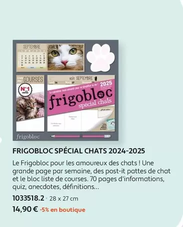 Post-it - Frigobloc Spécial Chats 2024-2025