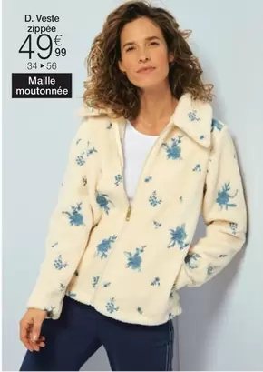 Maille - Veste Zippé offre à 49,99€ sur Damart