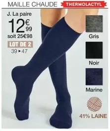 Maille - La Paire offre à 12,99€ sur Damart