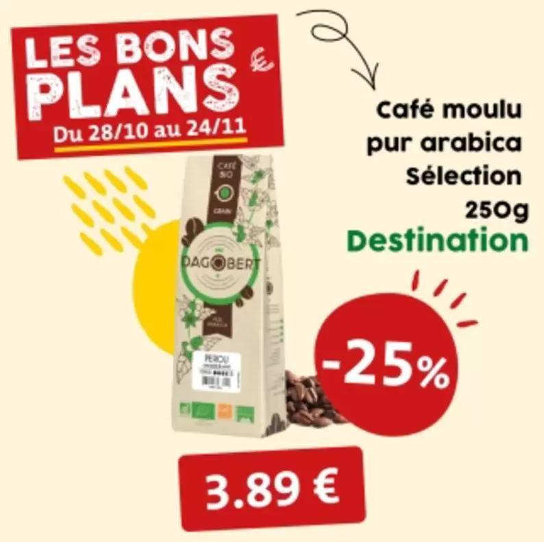 Degabel - Café Moulu Pur Arabica Selection offre à 3,89€ sur So.bio