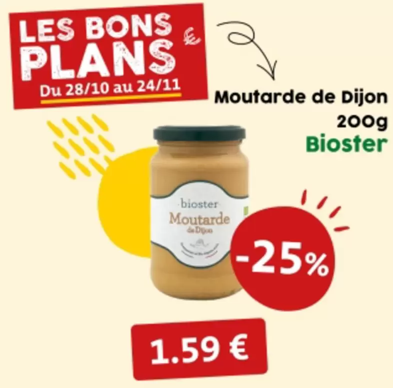 Bioster - Moutarde De Dijon offre à 1,59€ sur So.bio